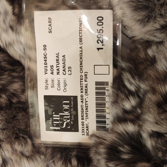 Saks Fifth Avenue Natural Chinchilla Infinity Scarf - Picture 5 of 10